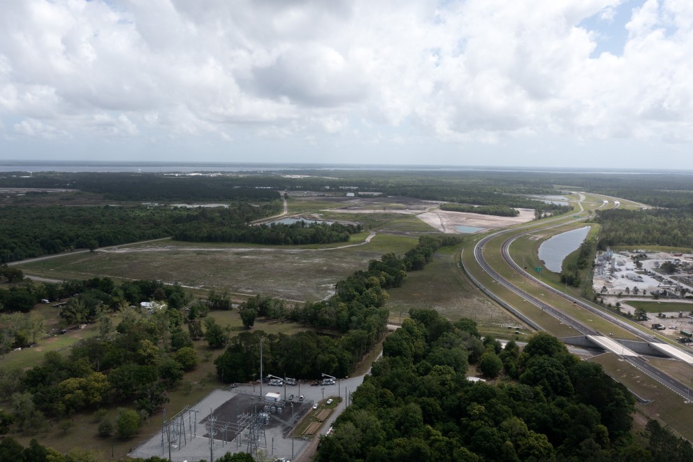 aerial view of business park