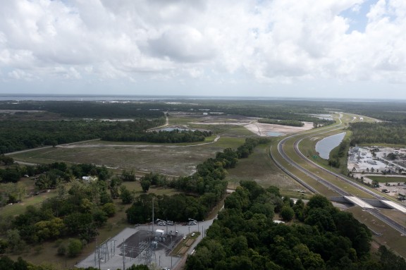aerial view of business park