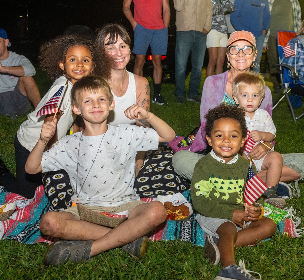 family at a Fourth of July festival